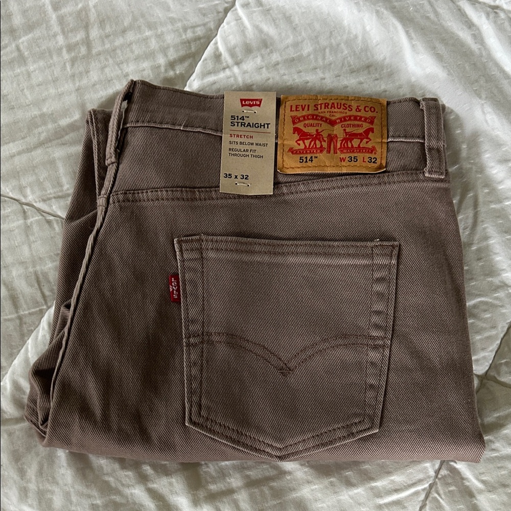 Levi's 514 Straight Men’s Jeans — Bruschetta Twill Taupe Brown NWTs 35/32